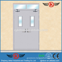 JK-F9009 commercial fire rated double doors with resistant glass window